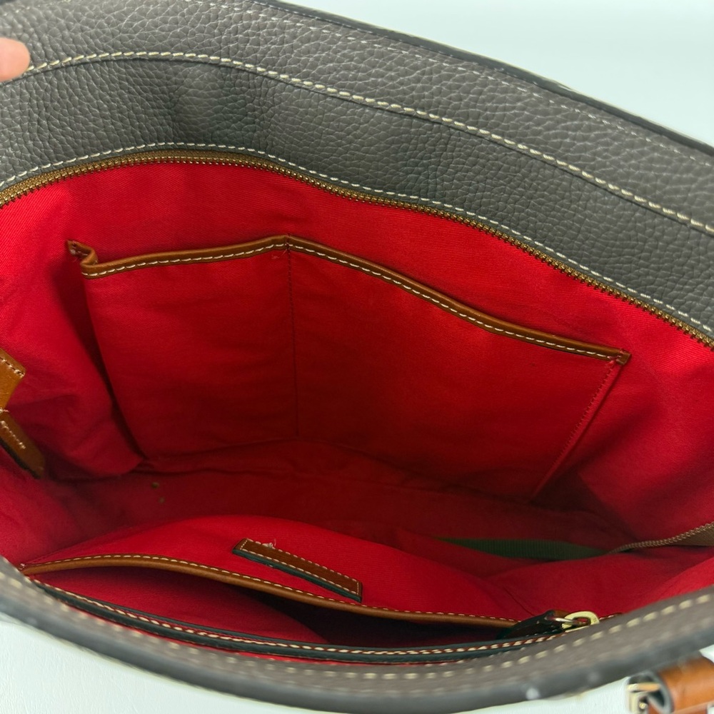 Dooney & Bourke Two-Tone Pebbled Leather Large Tote Bag - Picture 11 of 12